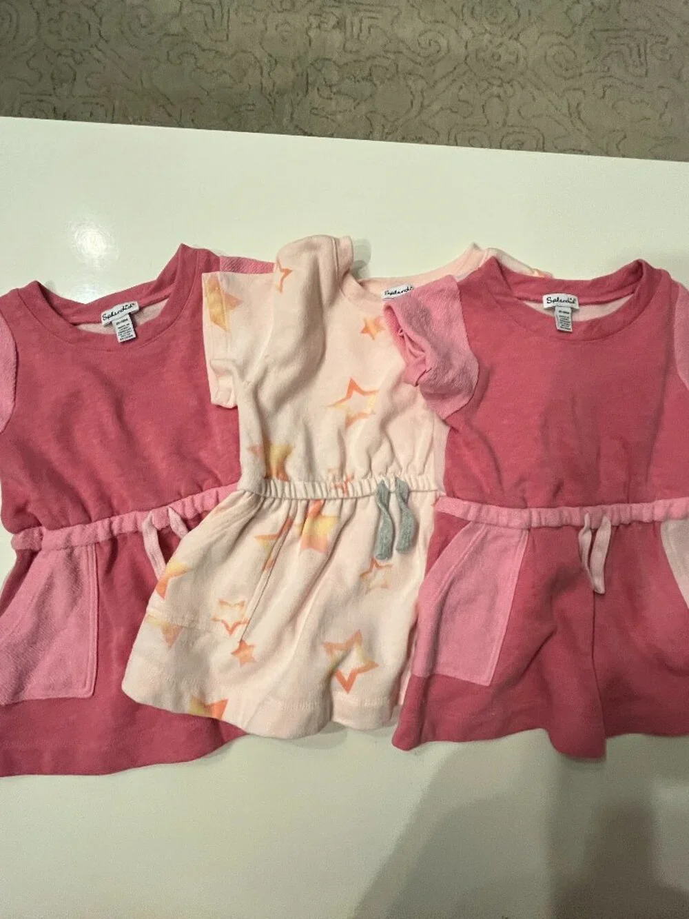 Splendid Romper (SET OF THREE!). Size 12-18 months (Two-Tone Pink and Stars)